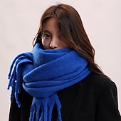 billige Sjal-cashmere feel skjerf lange pashmina sjal og omslag for kvinner stort teppe skjerf solid