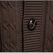 economico Maglioni e Cardigan Elite da Uomo-Per uomo Cardigan Maglia Patchwork Cerniera Tinta unica Colletto arrotolato Maglieria Elegante Scuola Allenamento Abbigliamento Autunno Inverno Rosso marrone Nero S M L