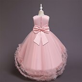 economico Vestiti per serate-Bambino Da ragazza Vestito da festa Tinta unica Senza maniche Prestazioni Compleanno Retato Bellissimo Dolce Poliestere Asimmetrico Vestito da festa Vestito svasato Abito linea A Estate 4-12 anni