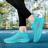 economico Sneakers da uomo-sneakers slip-on rosse leggere da uomo | tomaia in flyknit traspirante con suola comoda per attività casual e sportive