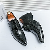 baratos Formal-sapatos masculinos para baile de formatura - oxfords de couro sintético com padrão floral azul vibrante para uso formal e de festa