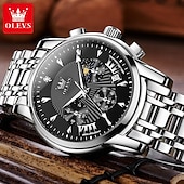 economico Orologi al quarzo-OLEVS Da uomo Orologio al quarzo Di tendenza Orologio casual Orologio da polso Visualizzazione delle fasi lunari Luminoso Calendario Cronografo Acciaio Guarda