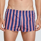 abordables Bóxer de hombre-Hombre 1 pc Boxer Boxers Cintura elástica 100% Algodón Transpirable Suave Cómodo Raya Tiro Medio Blanco Amarillo