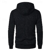 preiswerte Herren Strickjacke-Herren Strickjacke Kurzer Pullover Zip Pullover Reißverschluss Strickpullover Gerippt Stricken Standard Tasche Feste Farbe Mit Kapuze Modisch Klassisch Urlaub Freizeitskleidung Bekleidung Herbst