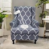 baratos Capa para Poltrona de Costas Largas-capa para cadeira com encosto de orelha floral capa elástica e durável com design floral elegante, perfeita para proteger e realçar sua cadeira com encosto de orelha, ideal para uma decoração de sala
