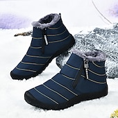abordables Botas de invierno y nieve-Botas de nieve de invierno amarillas para hombre: impermeables, con forro de piel, cierre de cremallera, botines cálidos antideslizantes para clima frío