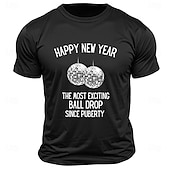 abordables Camisetas 3D de hombre-Año Nuevo Hombre Argot divertido Camiseta Manga Corta Camiseta Impresión 3D Cuello Barco Camisa Moda Ropa Deportiva Calle Deporte Diario Negro Azul Piscina Verde Trébol Verano Primavera Ropa S M L XL