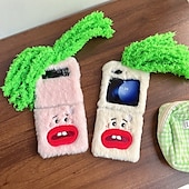 זול מארז סמסונג-טלפון מגן עבור Z Flip 6 Z Flip 5 Z Flip 4 Z Flip 3 כיסוי אחורי עמיד בזעזועים רטרו קטיפה