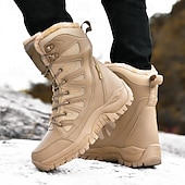 baratos Botas de combate-botas táticas de inverno masculinas – botas de neve quentes, forradas com pele sintética, impermeáveis, de cano alto e com sola antiderrapante, ideais para caminhadas ao ar livre e clima frio