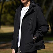 preiswerte Fleece &amp; 3 in 1 Jacken-Herren Soft Shell Jacke Wanderjacke Draussen Windundurchlässig Wasserdicht Leichte Jacke Windbreaker-Jacke Reisen Dunkelgrau Schwarz Elfenbein Gelb Rot