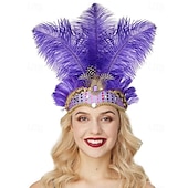 levne Příslušenství-brazilský předvečer Všech svatých Čelenka Peří Dospělé Dámské předvečer Všech svatých Karneval Mardi Gras Párty Plesová maškaráda Karneval v Benátkách Jednoduché Halloweenské kostýmy Oblékněte se