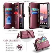 cheap Other Phone Case-Phone Case For Google Pixel 9 Pro Pixel 9 Pro XL Pixel 8 Pro Pixel 8 Pixel 9 Wallet Case Magnetic Zipper Support Wireless Charging Retro TPU PC