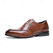 economico Formale-scarpe classiche da uomo in stile oxford marrone con dettagli brogue - eleganti calzature formali per lavoro ed eventi