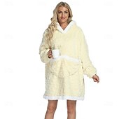 abordables Pyjamas kigurumi-Adulte Couleur unie Combinaison de Pyjamas Couverture à capuche surdimensionnée Couverture portable avec poche Combinaison de Pyjamas Pyjamas Kigurumi Le style mignon Pour Homme et Femme Carnaval
