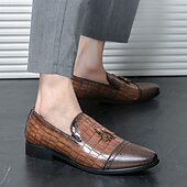 economico Semi-formale-mocassini da uomo in similpelle con motivo coccodrillo marrone e dettaglio nappa – eleganti scarpe eleganti slip-on per occasioni formali e abbigliamento da ufficio