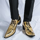 baratos Formal-sapatos masculinos para baile de formatura - oxfords de couro sintético com padrão floral azul vibrante para uso formal e de festa