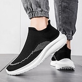 economico Sneakers da uomo-sneakers slip-on rosse leggere da uomo | tomaia in flyknit traspirante con suola comoda per attività casual e sportive