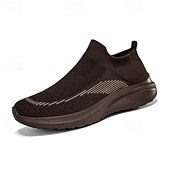 economico Sneakers da uomo-sneakers slip-on rosse leggere da uomo | tomaia in flyknit traspirante con suola comoda per attività casual e sportive