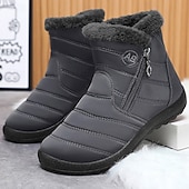 cheap Winter &amp; Snow Boots-Men&#039;s Gray Winter Boots with Zipper Closure, Warm Fleece Lining, and Waterproof Design – Ideal for Outdoor Activities in Cold Weather