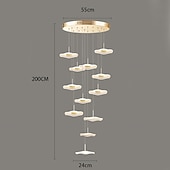 billige Unike lysekroner-180 cm Enkelt design Øyesign Anheng Lys Metall Akryl galvanisert Malte overflater Moderne Nordisk stil 110-120V 220-240V