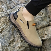 preiswerte Herrenpantoletten &amp; -slipper-Beige Herren-Outdoor-Schuhe zum Reinschlüpfen mit rutschfester, robuster Sohle und schwarzen Akzenten – bequemes Freizeitschuhwerk für den Alltag