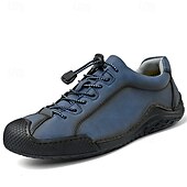 abordables Baskets-baskets décontractées en similicuir marron pour hommes avec lacets élastiques réglables - semelle antidérapante durable, coupe confortable pour un usage quotidien
