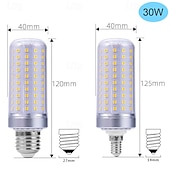 abordables Luces LED de maíz-Bombillas LED tipo maíz con base E14 E27, 85-265 V, 30 W, 40 W, equivalente a 250 W, no regulables, para iluminación del hogar, 1 unidad