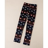 cheap Bottoms-Girls&#039; 3D Graphic Christmas Pants Pants Leggings Spring Fall Basic Boho Kids 4-12 Years Outdoor Casual Daily Regular Fit