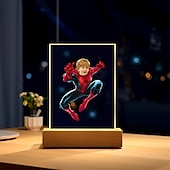 baratos Presentes Personalizados-luz noturna usb personalizada com foto, luz noturna personalizada com rosto de criança de super-herói, luz noturna acrílica, decoração de natal, presentes para fãs de super-heróis