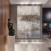 preiswerte Abstrakte Gemälde-handgemaltes beige-braunes abstraktes Ölgemälde handgemachte Wandkunst braune Leinwandgemälde moderne Wandkunst böhmische abstrakte Malerei neutral strukturiertes Ölgemälde Wandkunst Bild