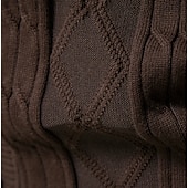 economico Maglioni e Cardigan Elite da Uomo-Per uomo Cardigan Maglia Patchwork Cerniera Tinta unica Colletto arrotolato Maglieria Elegante Scuola Allenamento Abbigliamento Autunno Inverno Rosso marrone Nero S M L