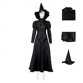 baratos Trajes Femininos-Bruxa Fada Elphaba Roupa Ocasiões Especiais Noite de Walpurgis Trajes temáticos de filmes e séries Cosplay filme for Mulheres Adulto Dia Das Bruxas Carnaval Espetáculo Festa Palco