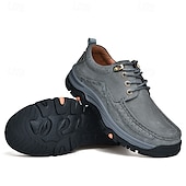 economico Semi-formale-scarpe da trekking da uomo in similpelle marrone con chiusura a lacci - comode e resistenti, perfette per le avventure all&#039;aria aperta