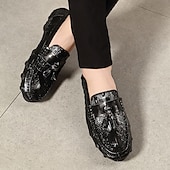 billige Semi-formell-burgunder loafers med krokodillemønster for menn med duskdetalj og sklisikker såle - luksuriøse slip-on sko for fritids- og formell bruk