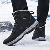 baratos Botas de caminhada-botas de inverno masculinas impermeáveis e isoladas com sola de borracha antiderrapante e forro de pele sintética para caminhadas ao ar livre