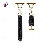 cheap Apple Watch Bands-Leather Link Compatible with Apple Watch band 38mm 40mm 41mm 42mm 44mm 45mm 49mm Metal Clasp Adjustable PU Leather Strap Replacement Wristband for iwatch Ultra 2 Series 9 8 7 SE 6 5 4 3 2 1