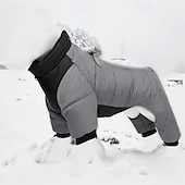 baratos Casacos-casaco de cachorro de inverno com perna d-ring traje reflexivo à prova dwaterproof água roupas de jaqueta de cachorro roupas de neve à prova de vento roupas de inverno forradas de algodão quente para