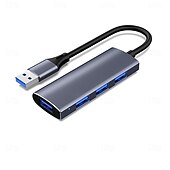 cheap Computer Peripherals-3.0 Aluminum Alloy Hub Three-port 2.0 USB High-speed Download Splitter