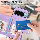 お買い得  その他のスマホケース-電話 ケース 用途 ピクセル9プロ ピクセル9プロXL Pixel 8 Pro Pixel 8 ピクセル9 バックカバー スタンド付き カード挿入口 耐衝撃 レトロ風 TPU PUレザー