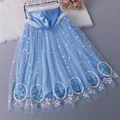 economico Costumi per bambine-Frozen - Il regno di ghiaccio Principessa Fiaba Elsa Cappotto Mantello Costume per festa a tema Costume Cosplay Cosplay di film for Ragazze Bambini Natale Carnevale Giornata universale dell&#039;infanzia
