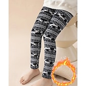 cheap Bottoms-Girls&#039; 3D Graphic Christmas Pants Pants Leggings Spring Fall Basic Boho Kids 4-12 Years Outdoor Casual Daily Regular Fit
