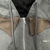 economico felpe in pile-Per uomo Felpa con cappuccio e zip Felpa con cappuccio a zip intera Sherpa peloso Giacca in pile Felpa con cappuccio in pile Blu Marrone Verde Grigio Con cappuccio Liscio Zip Up Cerniera Tasche