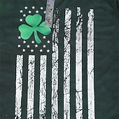 halpa St. Patrick&amp;#39;s Day -t-paidat-St. Patrickin päivä miesten Henley-paita T-paita graafinen apila kansallislippu Henley vaatteet 3D-printti päivittäin St. Patrickin päivä pitkät hihat nappipainike printti muoti suunnittelija