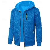 preiswerte Herren Strickjacke-Herren Strickjacke Kurzer Pullover Zip Pullover Reißverschluss Strickpullover Gerippt Stricken Standard Tasche Feste Farbe Mit Kapuze Modisch Klassisch Urlaub Freizeitskleidung Bekleidung Herbst
