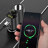 preiswerte Bluetooth Auto Kit/Freisprechanlage-FM-Transmitter BT 5.0 Auto-Kit Freisprecheinrichtung Auto-Musik-Player Zigarettenanzünder-Splitter Dual-USB-Autoladegerät