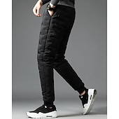 abordables pantalons décontractés-Men's Sherpa Fleece Pants Sweatpants Joggers Trousers Pocket Drawstring Elastic Waist Plain Comfort Warm Sports Outdoor Daily Fashion Casual Black 1# Black Micro-elastic