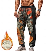 economico Pantaloni della tuta-Per uomo Camouflage Pantaloni della tuta in pile Vita elastica con coulisse Vintage Informale Esterno Interni Da giorno Tasche Termale Inverno Stampa 3D Blu Viola Arancione
