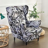 cheap Wingback Chair Cover-Stretch Printed Wingback Chair Cover Armchair Cover Durable and Elastic Slipcover with Stylish Print Design Perfect for Protecting and Refreshing Your Wingback Chair Ideal for Home Decor