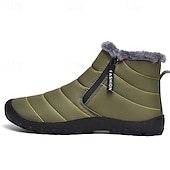 abordables Botas de invierno y nieve-Botas de nieve de invierno amarillas para hombre: impermeables, con forro de piel, cierre de cremallera, botines cálidos antideslizantes para clima frío