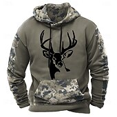 cheap Hunting Hoodies-Men&#039;s Hoodie Black Brown Green Hooded Camouflage Camo / Camouflage 3D Print Cool Fall Winter Clothing Apparel Hoodies Sweatshirts